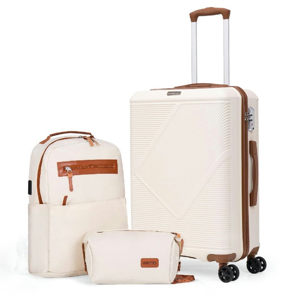 3-Piece ABS Hardshell Luggage Set with TSA Lock & Spinner Wheels